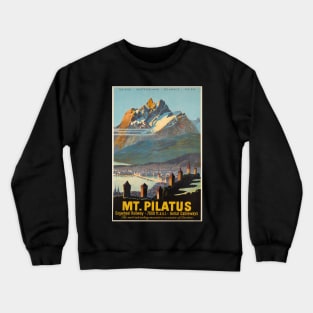 Mt.Pilatus,Switzerland,Ski Poster Crewneck Sweatshirt